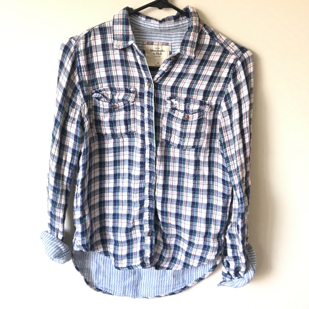 A&F buttondown checks shirt
